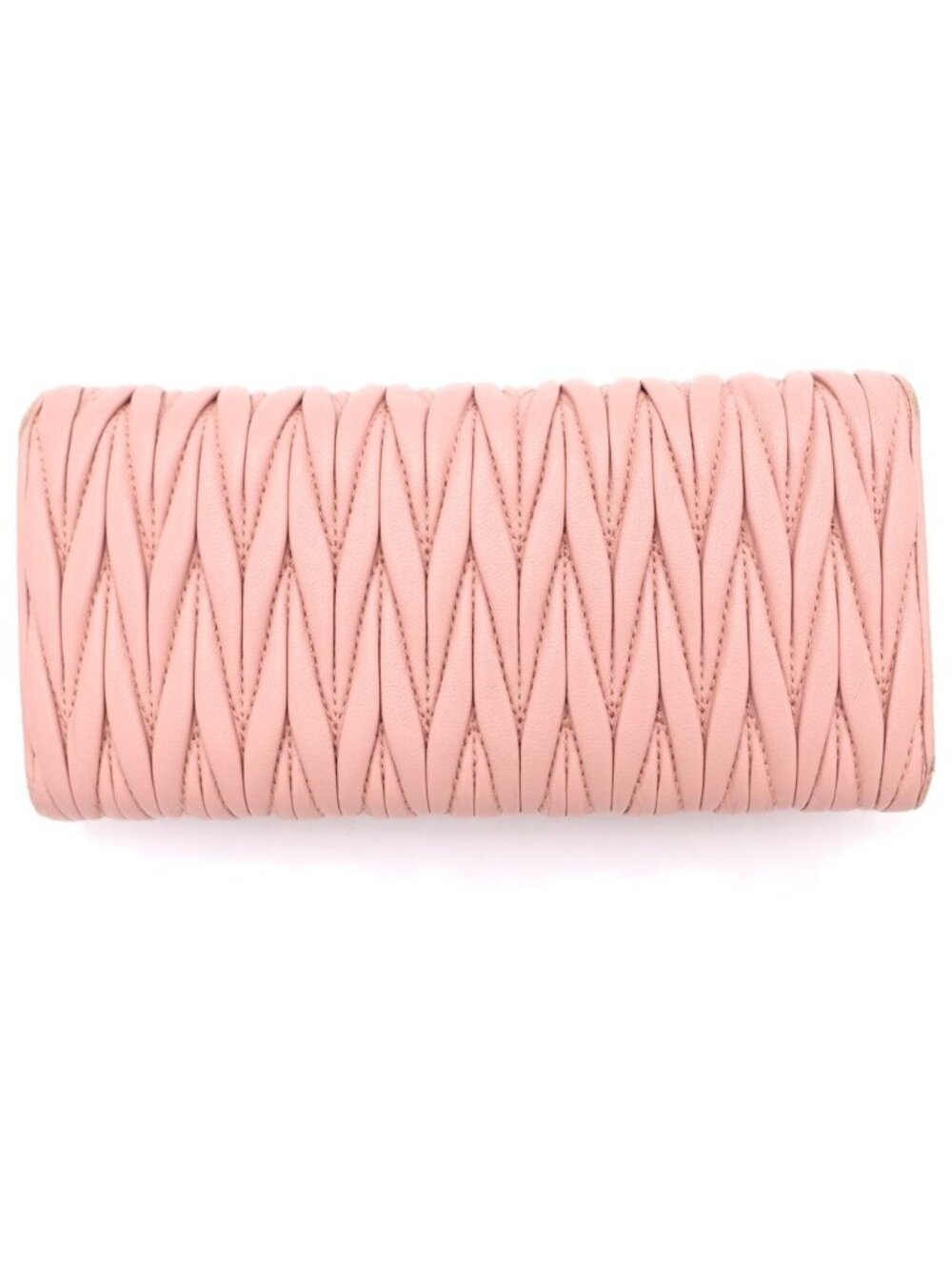 Miu Miu Matelasse Wallet Card Case Pink Leather Gold - Picture 2 of 6